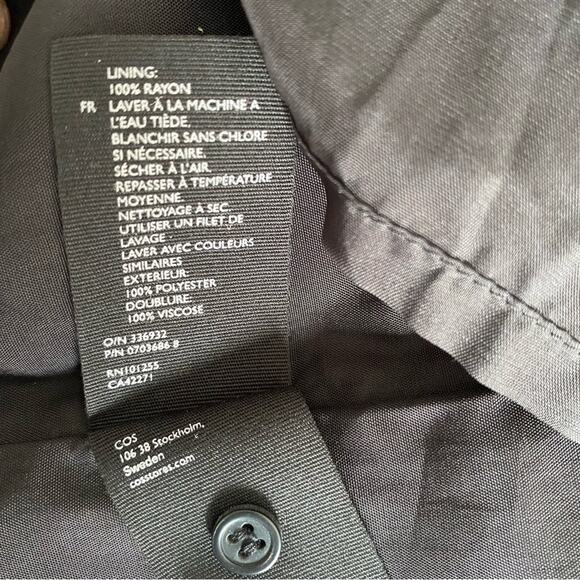 COS Draped Neck Black Pleated Midi Dress size 6 - Picture 11 of 12